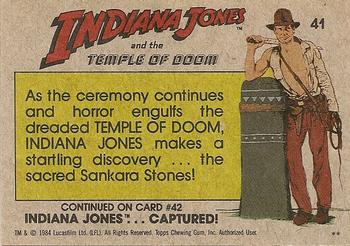 1984 Topps Indiana Jones and the Temple of Doom #41 Indy's Discovery Back