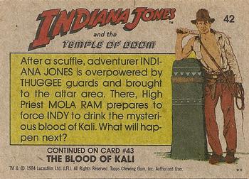 1984 Topps Indiana Jones and the Temple of Doom #42 Indiana Jones...Captured! Back