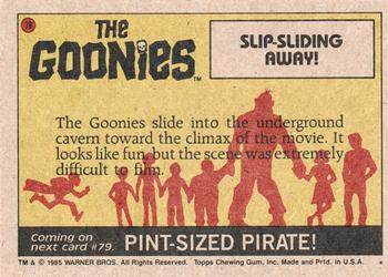 1985 Topps The Goonies #78 Slip Sliding Away! Back