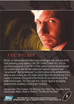 1998 Topps The X-Files: Fight the Future #3 Fox Mulder Back