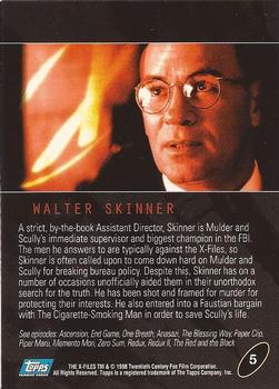 1998 Topps The X-Files: Fight the Future #5 Walter Skinner Back