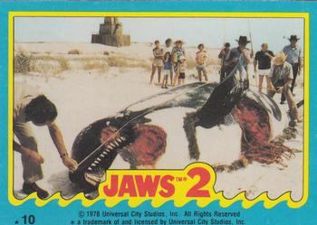 1978 Topps Jaws 2 - Stickers #10 Mauled by the Monster Shark! Front