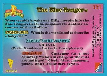 1994 Collect-A-Card Mighty Morphin Power Rangers Series 2 Retail #121 The Blue Ranger Back