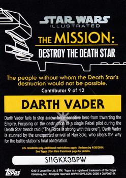 2013 Topps Star Wars Illustrated A New Hope - The Mission : Destroy the Death Star #9 Darth Vader Back