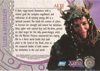 1999 Topps Xena Warrior Princess Series 3 #6 Alti Back