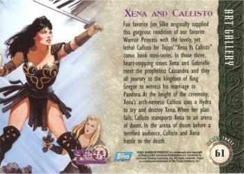 1999 Topps Xena Warrior Princess Series 3 #61 Xena and Callisto Back