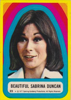 1977 Topps Charlie's Angels - Stickers #23 Beautiful Sabrina Duncan Front