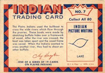 1959 Fleer Plains Indians (R730-2) #7 Indian Lauching Bullboat Back