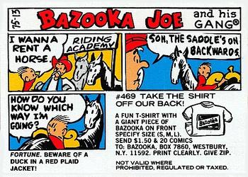 1975 Topps Bazooka Joe and His Gang #75-13 Fortune. Beware of a duck in a red plaid jacket! Front
