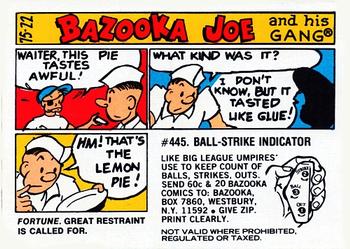 1975 Topps Bazooka Joe and His Gang #75-22 Fortune. Great restraint is called for. Front