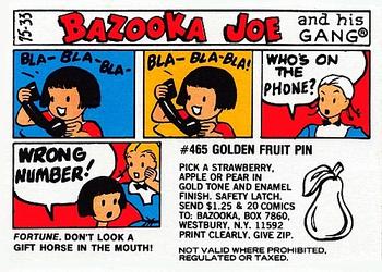 1975 Topps Bazooka Joe and His Gang #75-33 Fortune. Don't look a gift horse in the mouth. Front