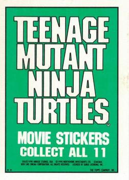 1990 Topps Teenage Mutant Ninja Turtles: The Movie - Stickers #10 Donatello Back