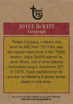 2013 Topps 75th Anniversary - Autographs #NNO Joyce DeWitt Back