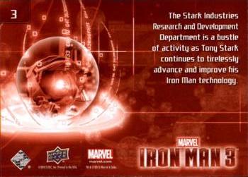 2013 Upper Deck Iron Man 3 #3 The Stark Industries Research Back