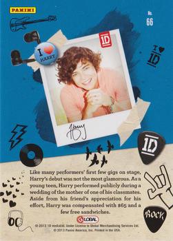 2013 Panini One Direction #66 Harry Styles Back