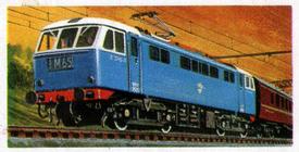 1966 Brooke Bond Transport Through the Ages #29 Electric Locomotive Front