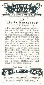 1925 Player's Gilbert & Sullivan (A Series) #25 Little Buttercup Back