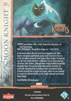 2008 Upper Deck Marvel Masterpieces 3 - Marvel Knights #MK7 Moon Knight Back