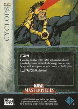 2007 SkyBox Marvel Masterpieces - X-Men #X4 Cyclops Back