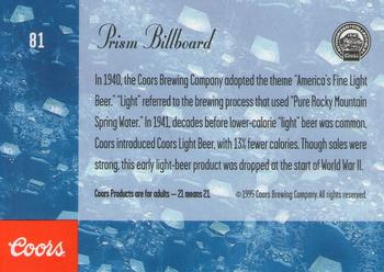 1995 Coors #81 Prism Billboard Back