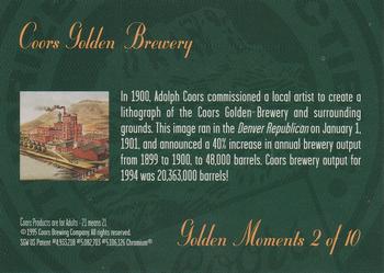 1995 Coors - Golden Moments #2 Coors Golden Brewery Back