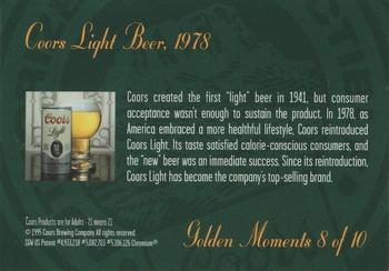 1995 Coors - Golden Moments #8 Coors Light Beer, 1978 Back