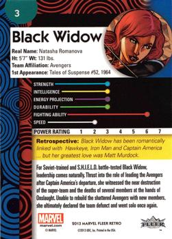 2013 Fleer Retro Marvel  #3 Black Widow Back
