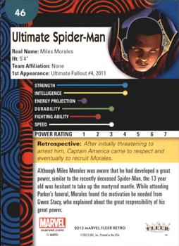 2013 Fleer Retro Marvel  #46 Ultimate Spider-Man Back