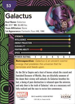 2013 Fleer Retro Marvel  #53 Galactus Back