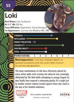 2013 Fleer Retro Marvel  #55 Loki Back