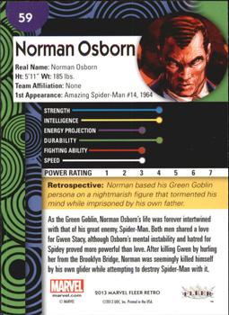 2013 Fleer Retro Marvel  #59 Norman Osborn Back