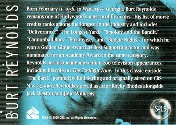 2000 Rittenhouse Twilight Zone The Next Dimension Series 2 - Twilight Zone Stars #S-15 Burt Reynolds Back