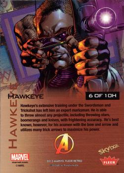2013 Fleer Retro Marvel  - Metal Hardware #H6 Hawkeye Back