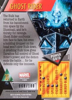 2013 Fleer Retro Marvel  - Precious Metal Gems Red #30 Ghost Rider Back