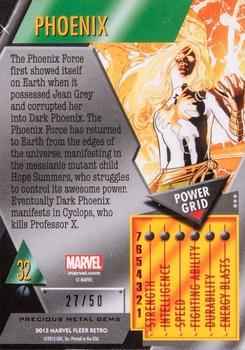 2013 Fleer Retro Marvel  - Precious Metal Gems Blue #32 Phoenix Back