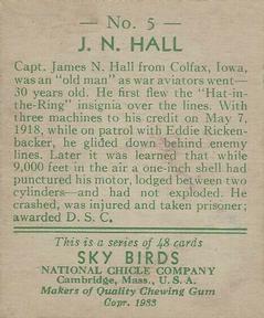 1934 National Chicle Sky Birds (R136) #5 Capt. James N. Hall Back
