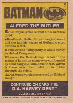 1989 O-Pee-Chee Batman Movie #9 Alfred the Butler Back