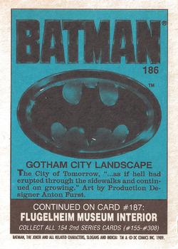 1989 O-Pee-Chee Batman Movie #186 Gotham City Landscape Back