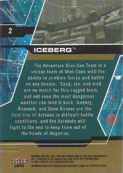 2003 Fleer Transformers Armada - Gold #2 Iceberg Back