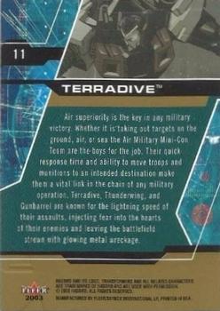 2003 Fleer Transformers Armada - Gold #11 Terradive Back