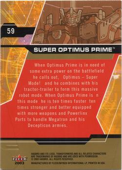 2003 Fleer Transformers Armada - Gold #59 Super Optimus Prime Back