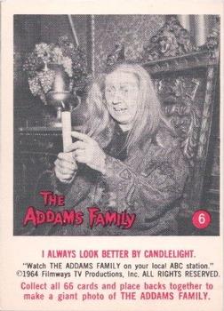 1964 Donruss The Addams Family #6 I Always Look Better By Candlelight. Front
