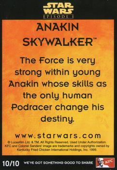 1999 KFC Star Wars Episode 1 (Australia) #10 Anakin Skywalker Back