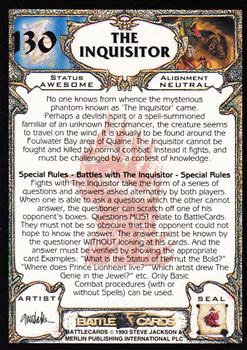 1994 Merlin BattleCards #130 The Inquisitor Back