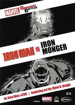 2013 Rittenhouse Marvel Greatest Battles #3 Iron Man / Iron Monger Back