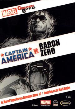 2013 Rittenhouse Marvel Greatest Battles #13 Captain America / Baron Zemo Back