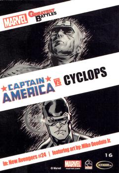 2013 Rittenhouse Marvel Greatest Battles #16 Captain America / Cyclops Back
