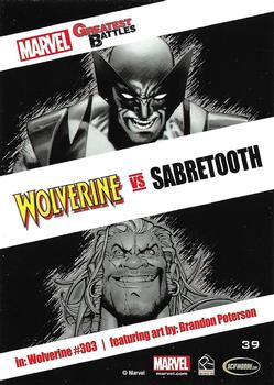 2013 Rittenhouse Marvel Greatest Battles #39 Wolverine / Sabretooth Back