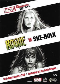 2013 Rittenhouse Marvel Greatest Battles #65 Rogue / She-Hulk Back