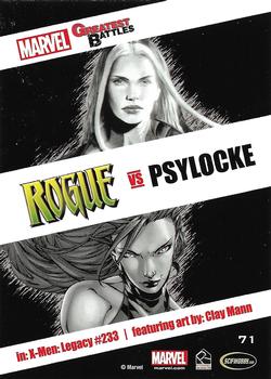 2013 Rittenhouse Marvel Greatest Battles #71 Rogue / Psylocke Back